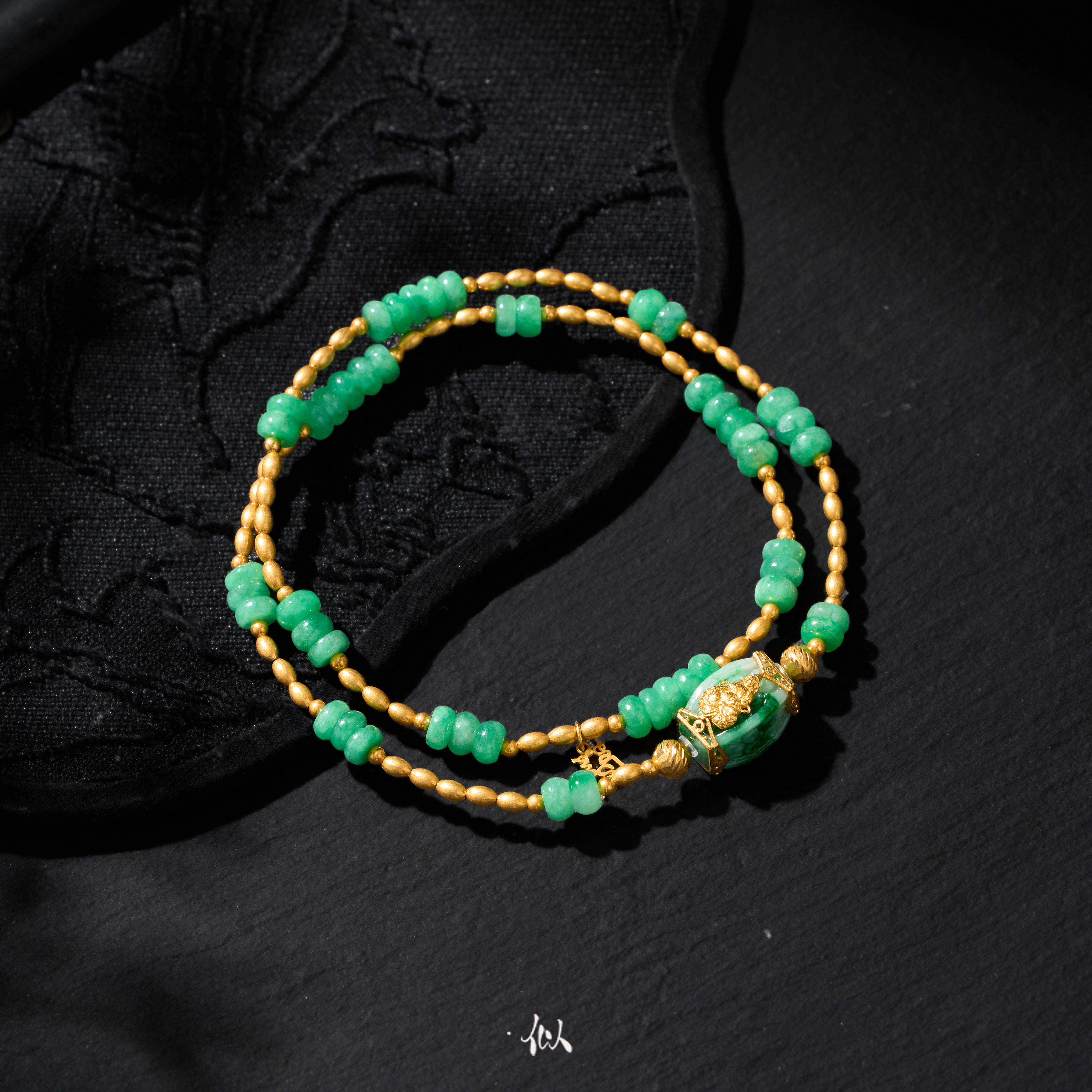 【翠缘】·似梓珠宝· 18K黄财翡翠多圈  多样性发一  XYGD9991351-G