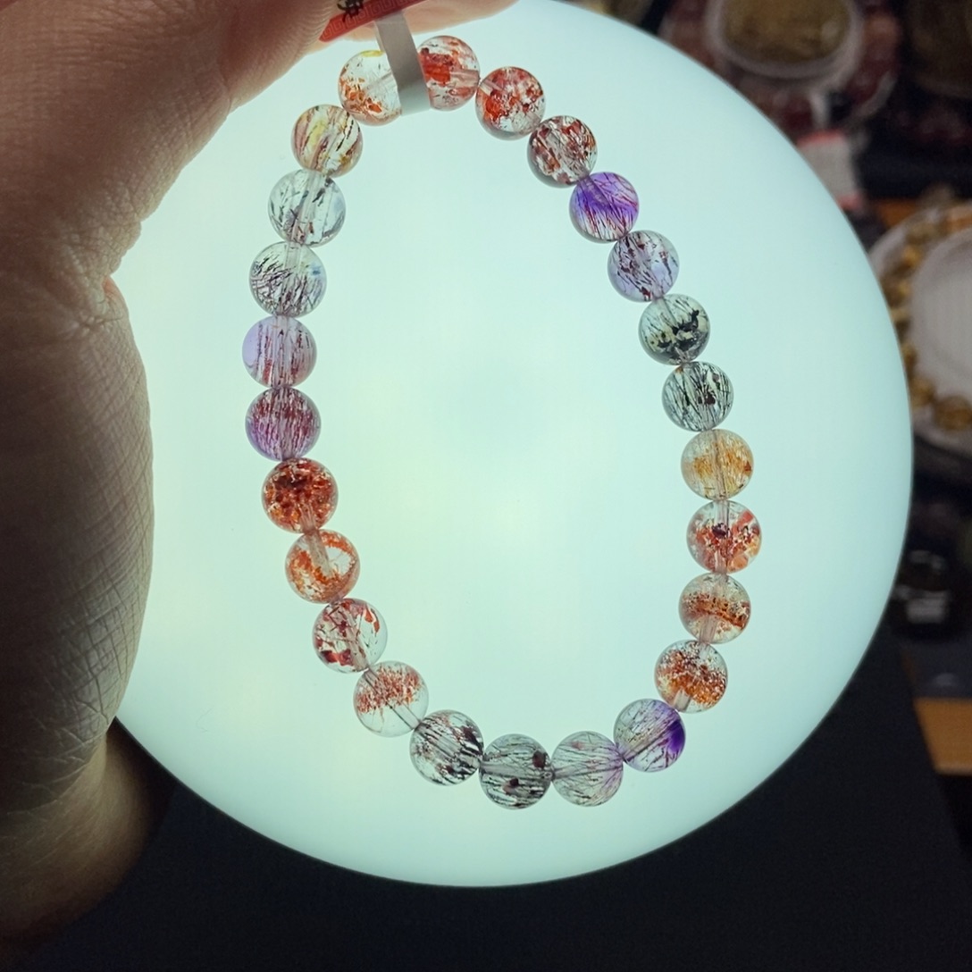 水晶超七手链7毫米未镶嵌