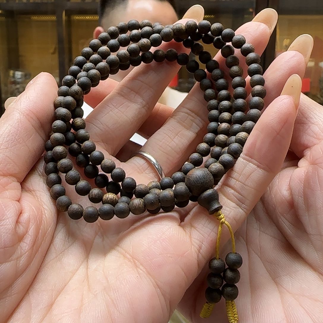 手串沉香国香棋楠多圈4mm念珠手串10.8g+多样性发一串