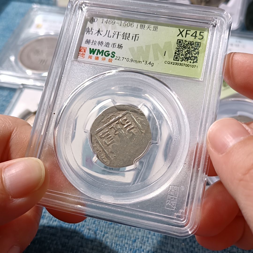 普通金属币帖木儿汗银币 外国古代丝路打制币