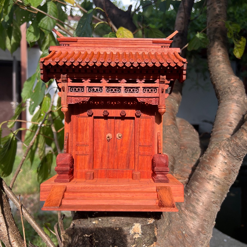 中式东阳木雕古建筑垂花门模型工艺品礼品