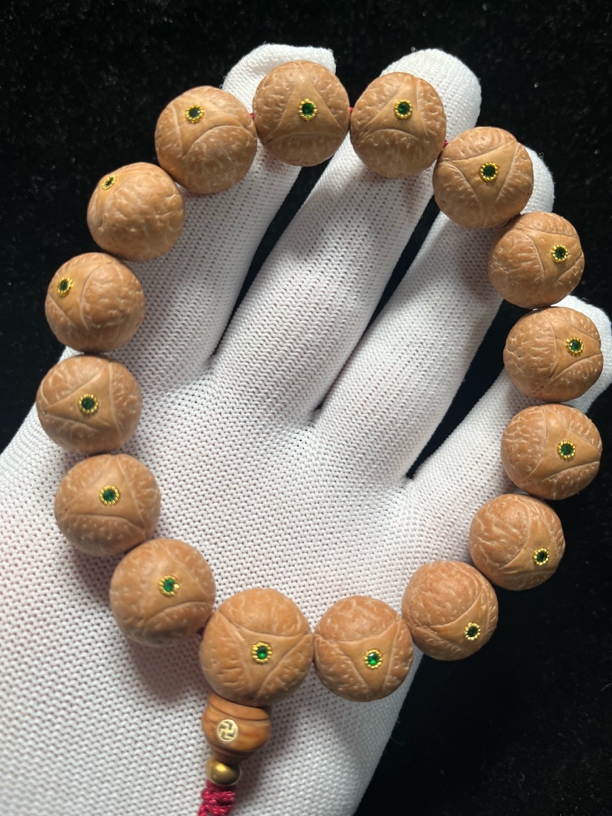 尼泊尔凤眼菩提龙眼镶嵌16mm