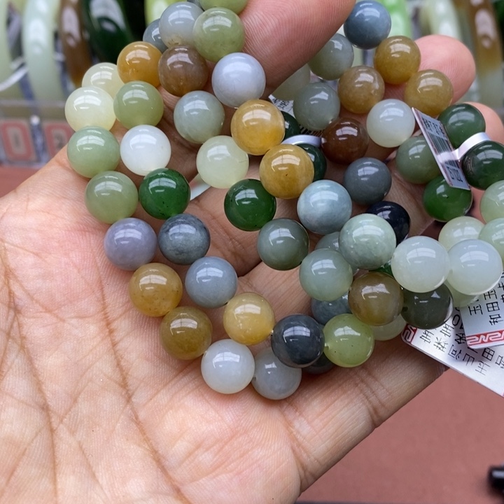 和田玉未镶嵌手链卡10拍一发一