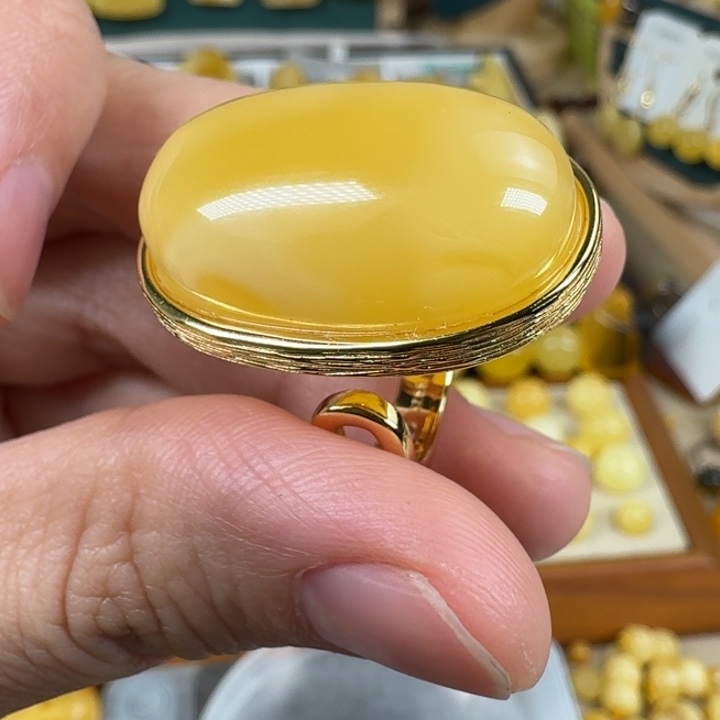 蜜蜡珠宝奇石银S925镀金镶嵌