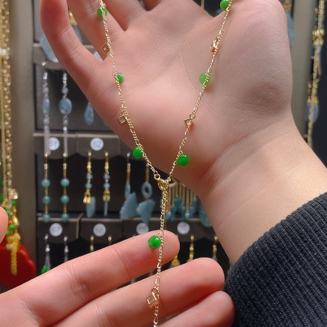 翡翠耳饰合金翡翠