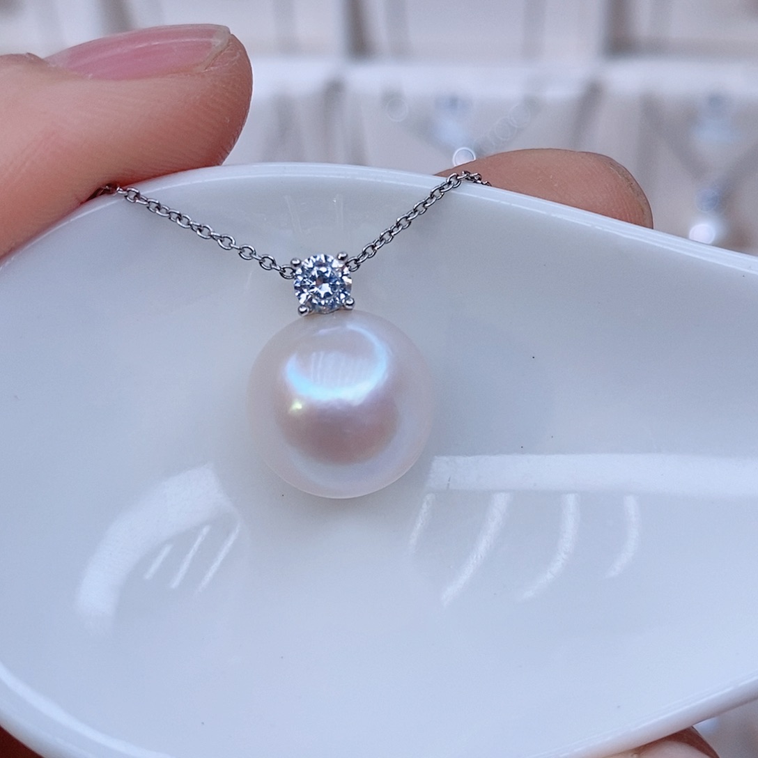 颈饰银S925镶嵌淡水珍珠