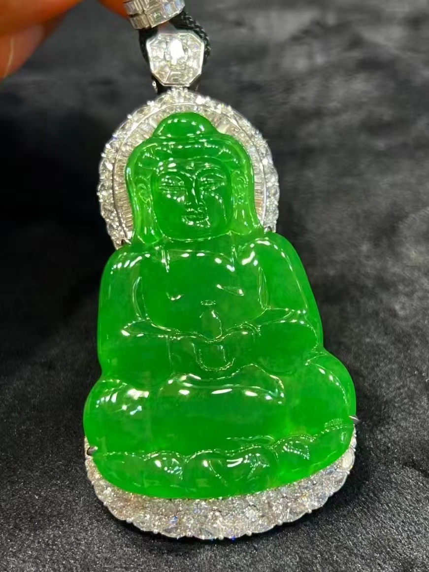 天然缅甸翡翠A货满绿冰阳绿【仿拍链接】