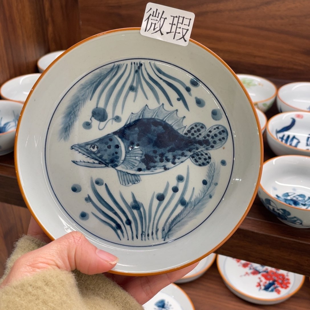 微瑕釉下彩纯手绘