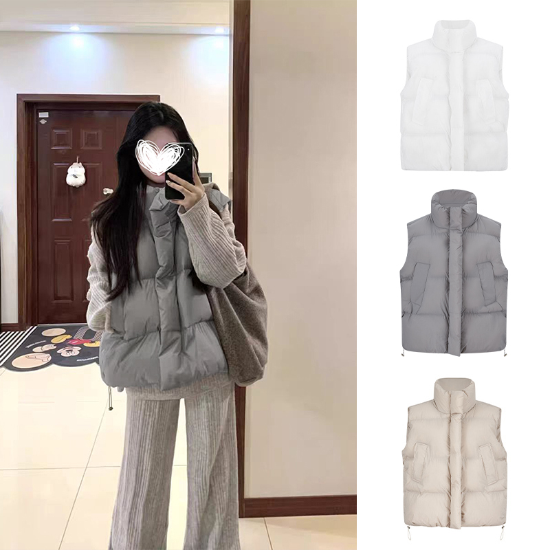 Moses Queen/魔西女王慵懒宽松立领棉服马甲冬季显瘦面包服外套