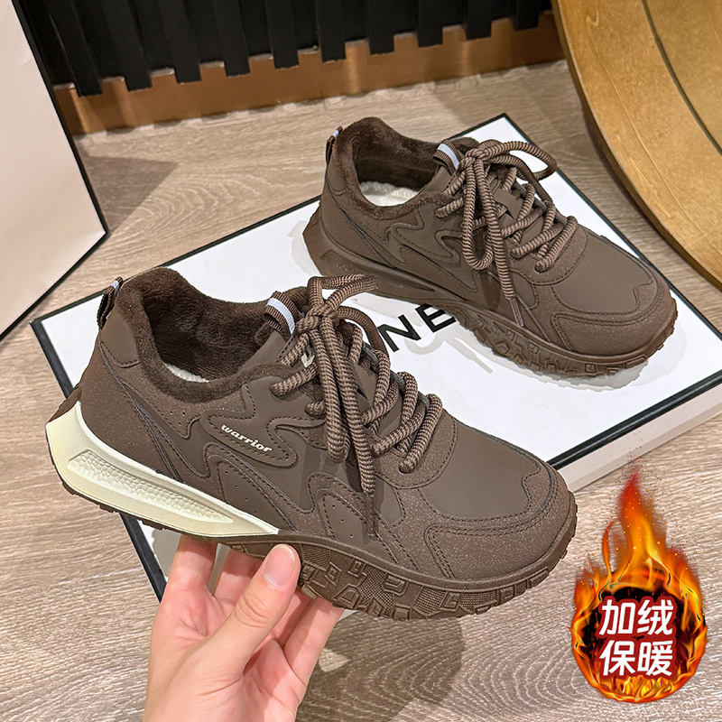 回力女鞋阿甘鞋2025冬季新款加绒加厚舒适运动鞋显高厚底休闲鞋