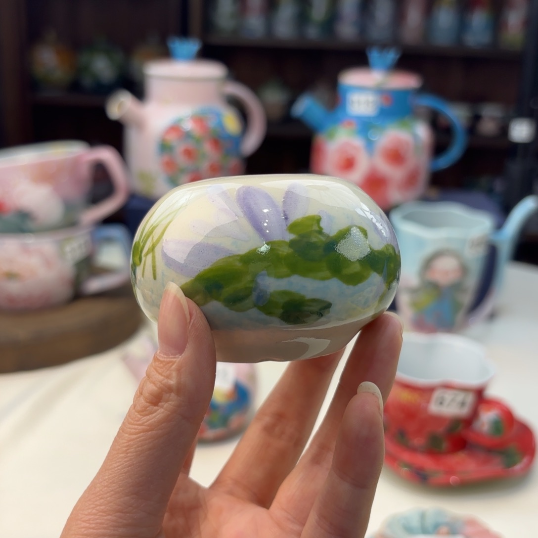 瓷片景德镇手绘高温釉下彩陶瓷茶具