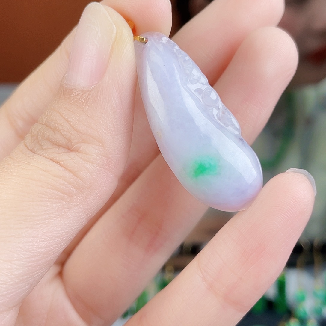 翡翠18K金镶嵌耳饰