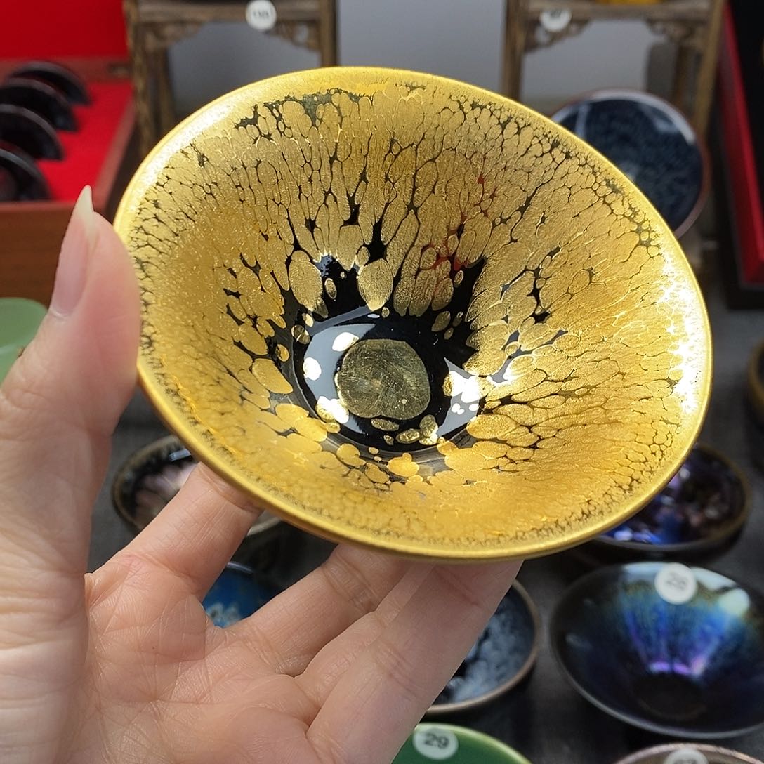 茶盏金盏撇口油滴