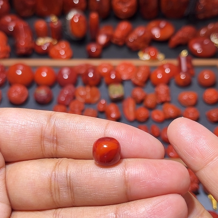 南红玛瑙未镶嵌配饰火焰纹老型10.1mm