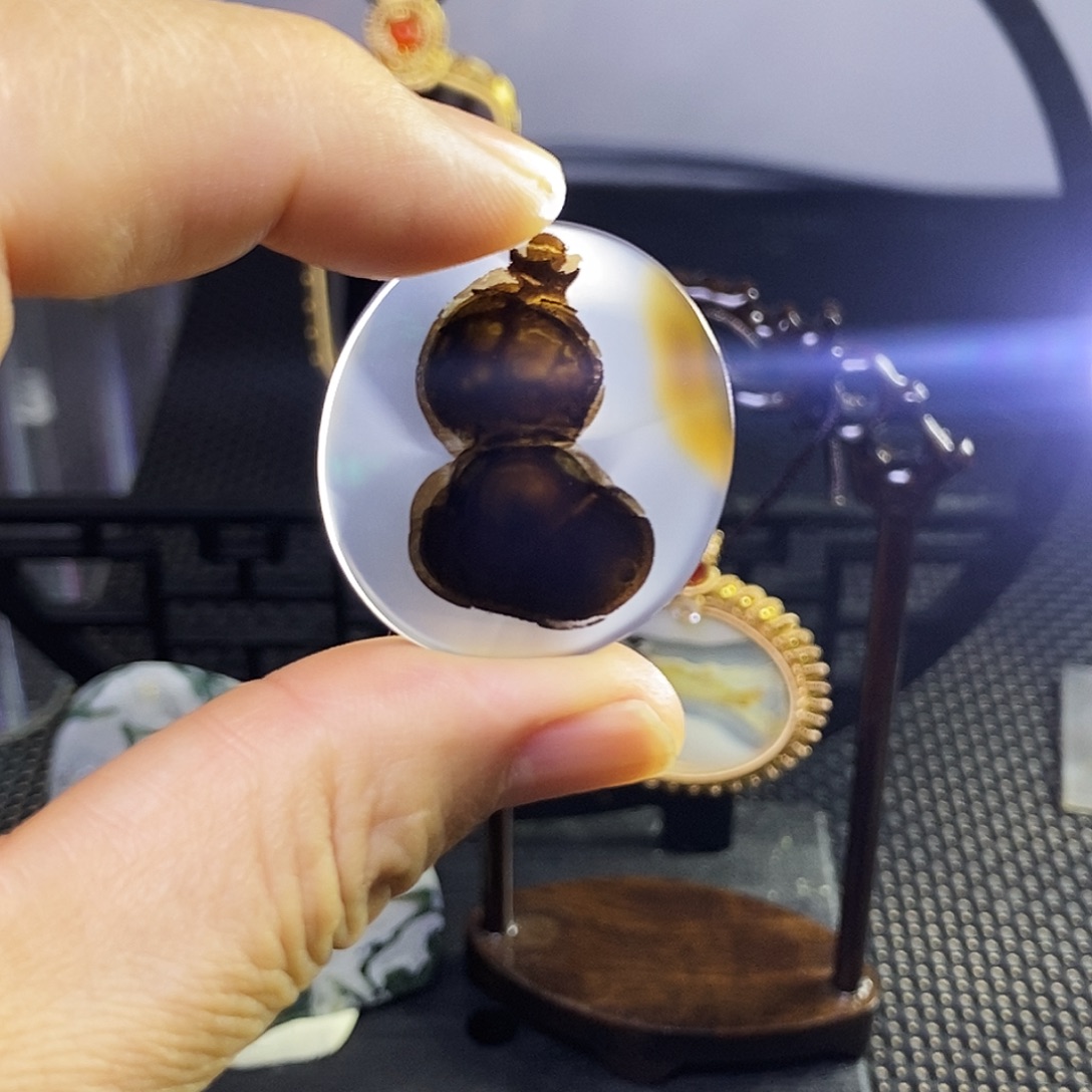 锦***石合成碳硅石非金属时尚图纹画面石饰品