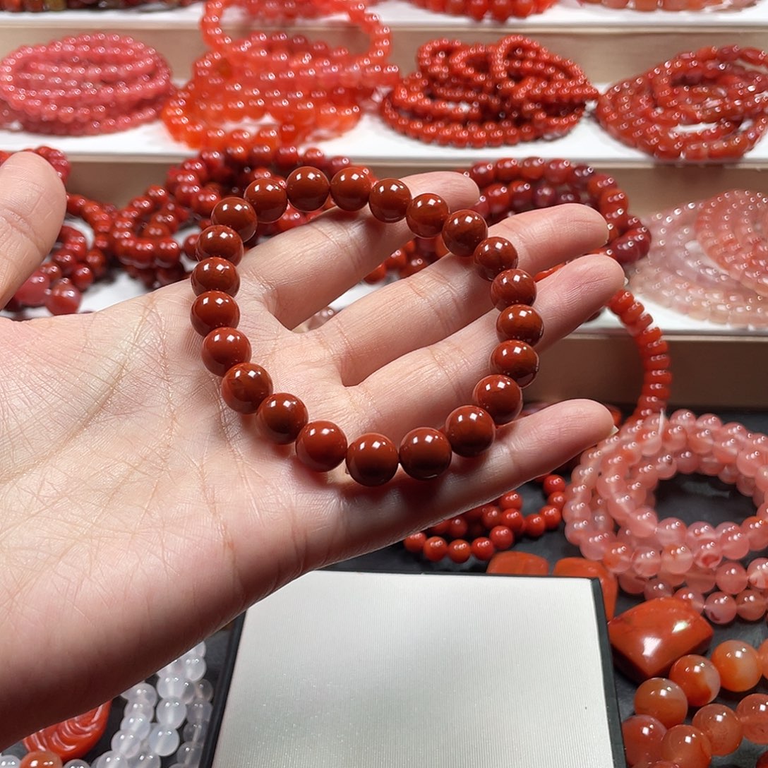 南红玛瑙未镶嵌手链