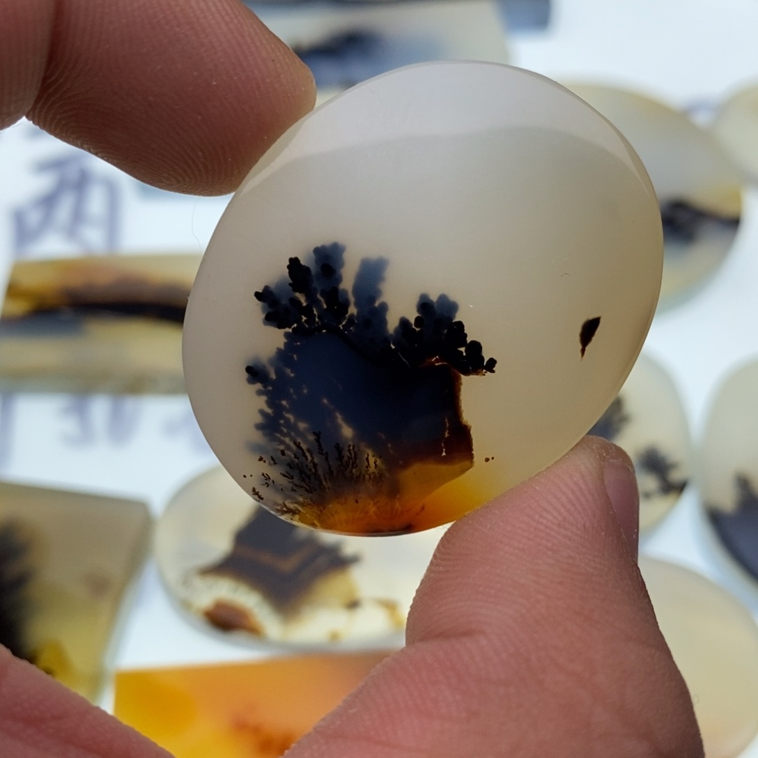 玛瑙/玉髓牌子足银镀金镶嵌