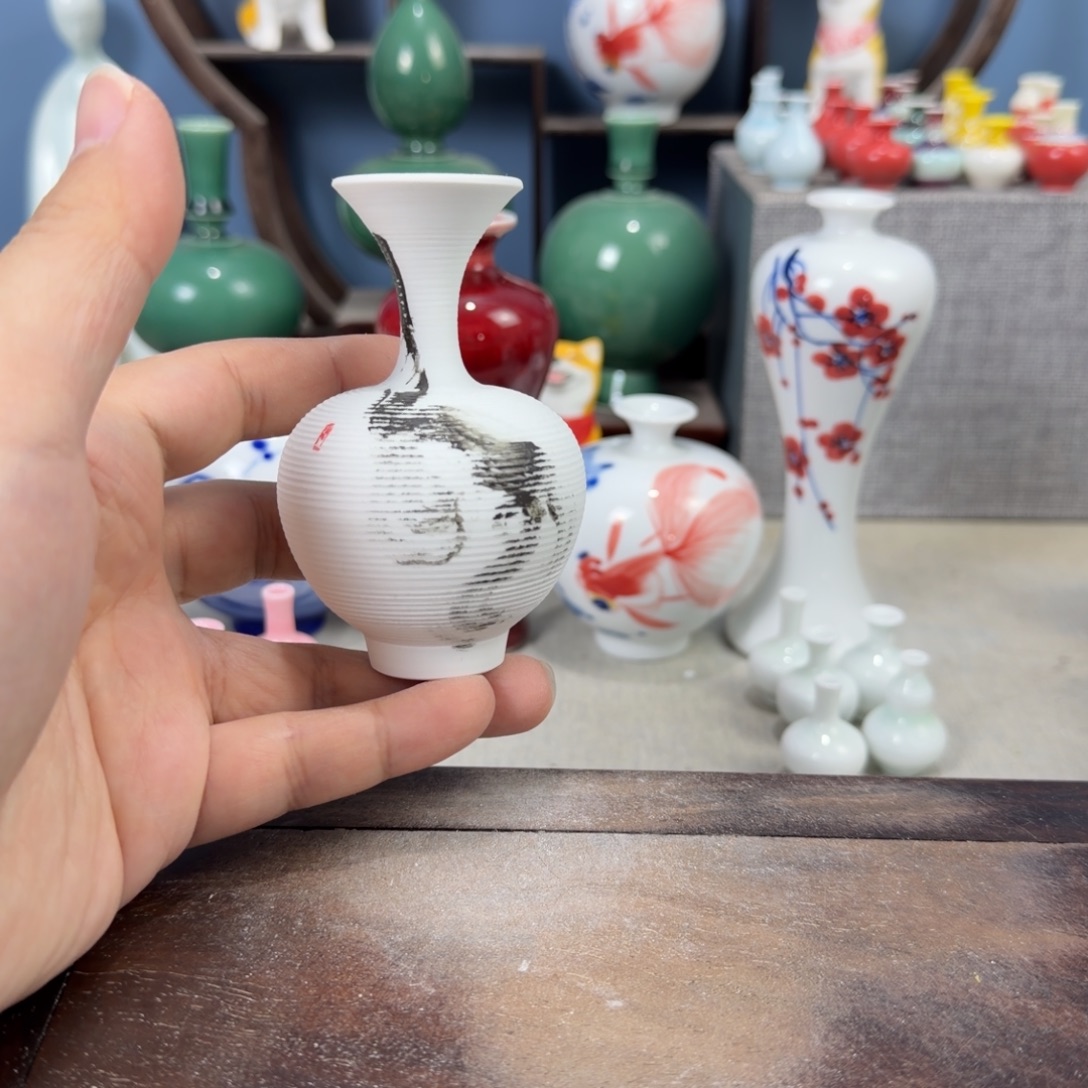 陶瓷手工小花器摆件