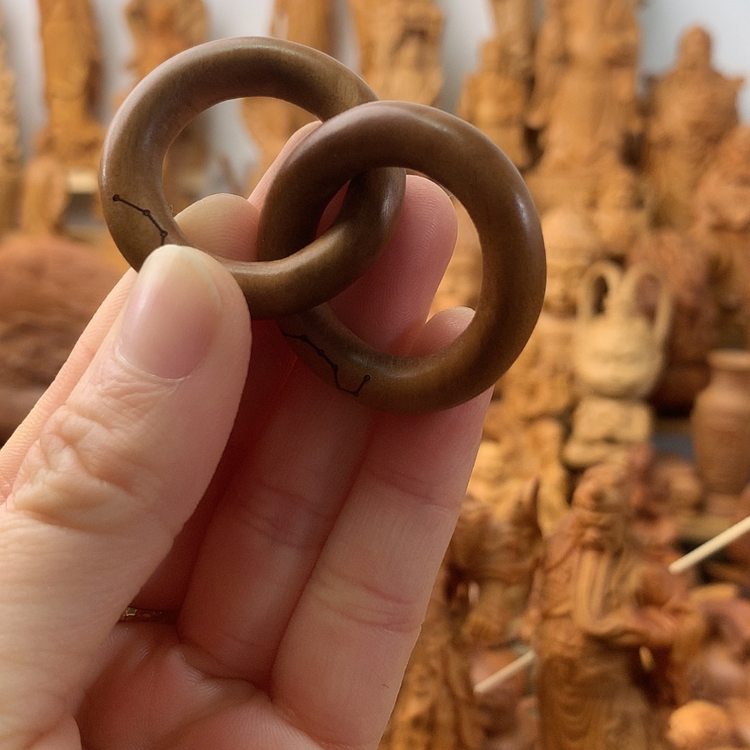 ****刀柏木（崖柏）雷击枣木九环扣