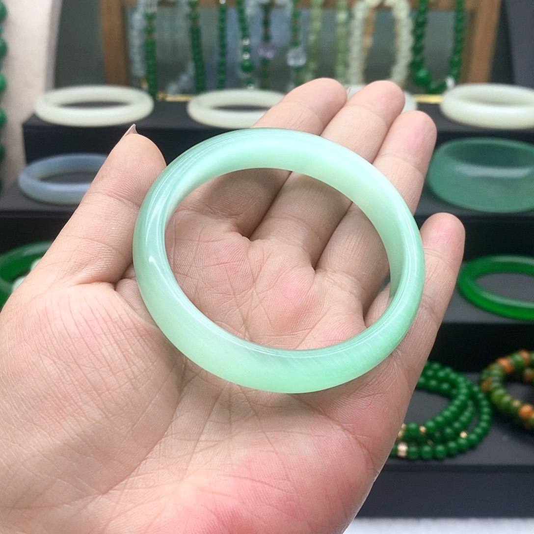 珐琅非金属时尚百搭果绿色猫眼53-55