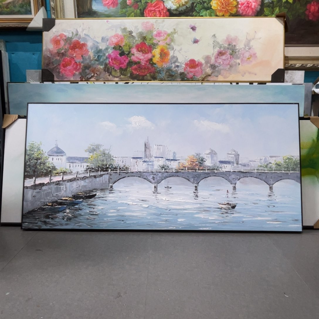油画水****鱼油画作品欣赏70.150带铝合金框
