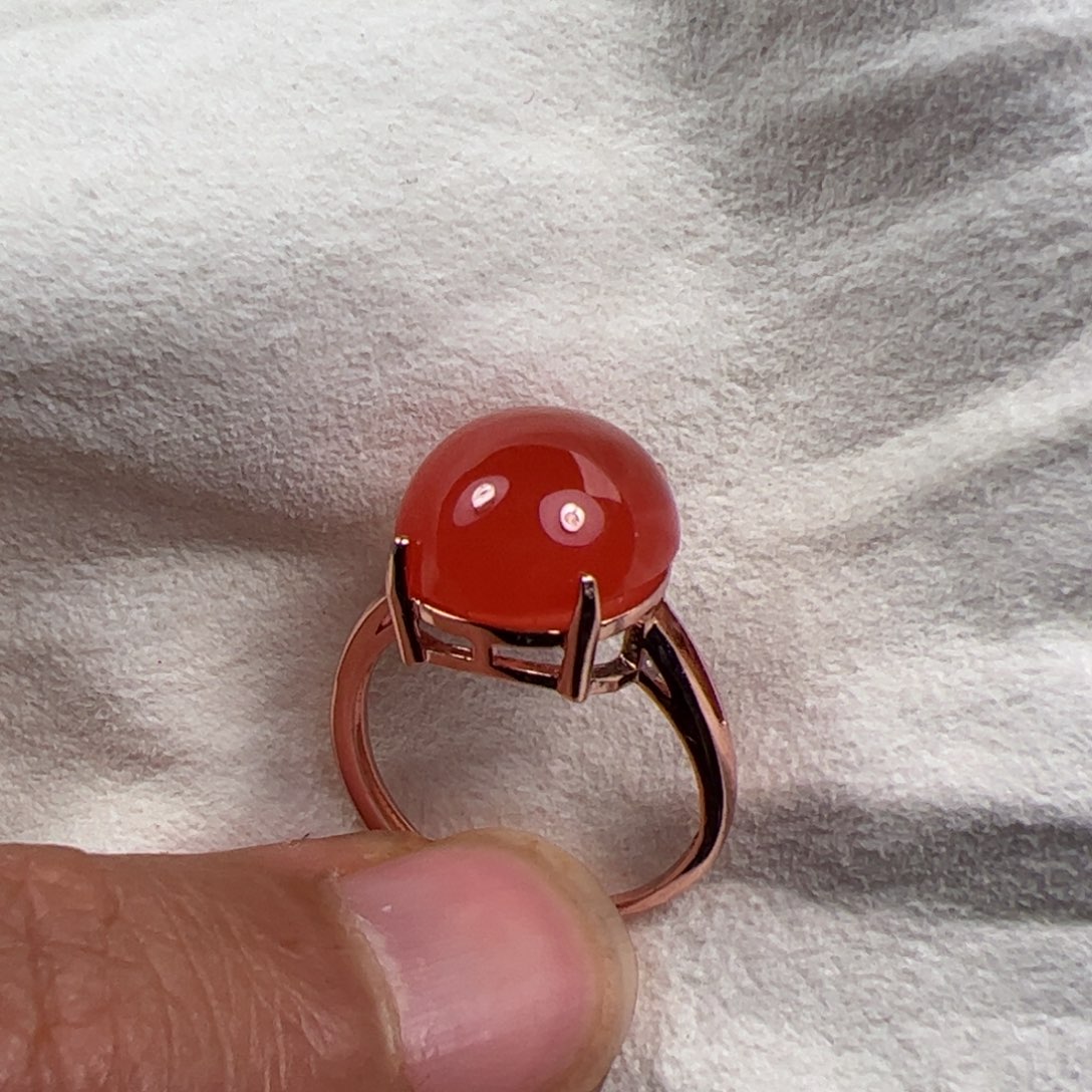 南红玛瑙戒指合金