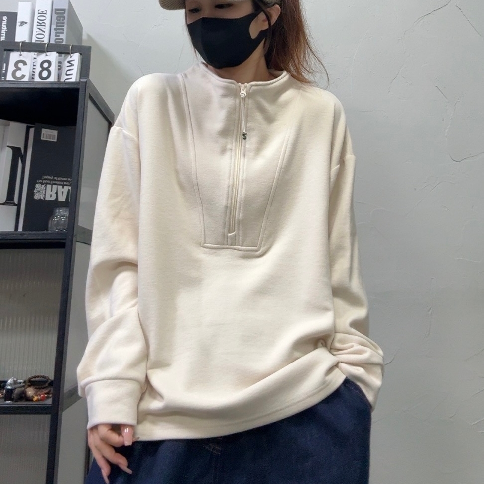 8326厚款德绒新款宽松休闲百搭拉链上衣