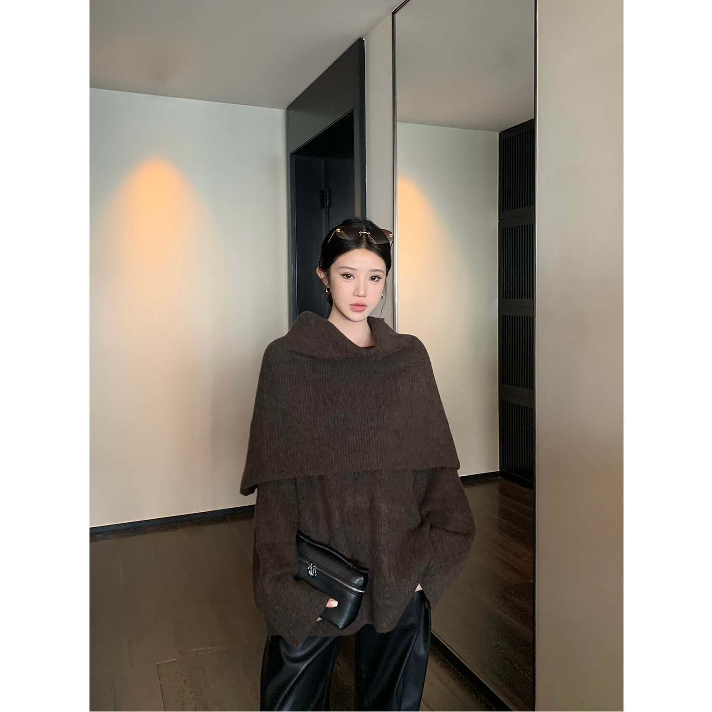 不冷BULENG 慵懒羊毛针织上衣女