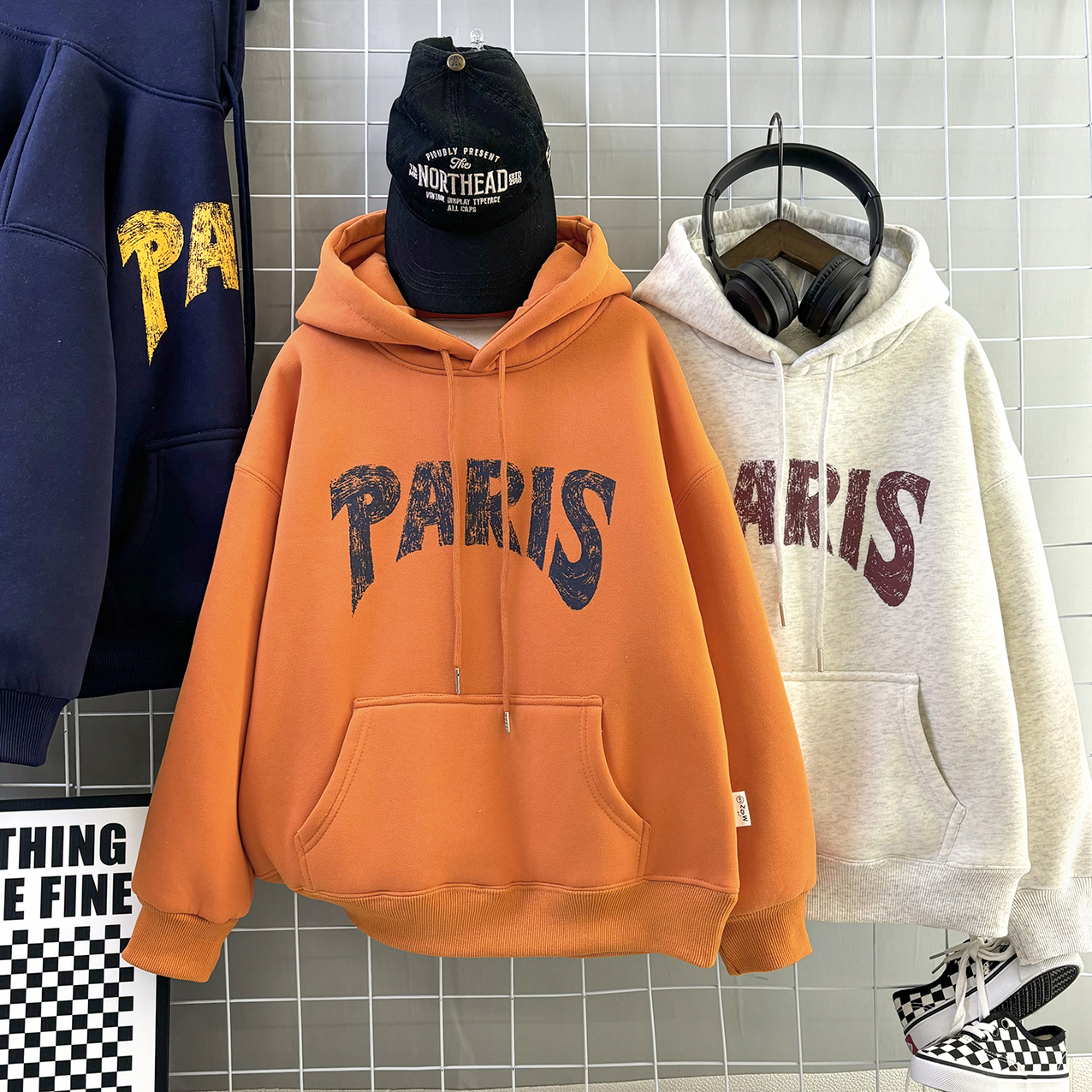 儿童保暖羊羔绒加厚卫衣休闲宽松男童百搭字母常规中大童长袖衫