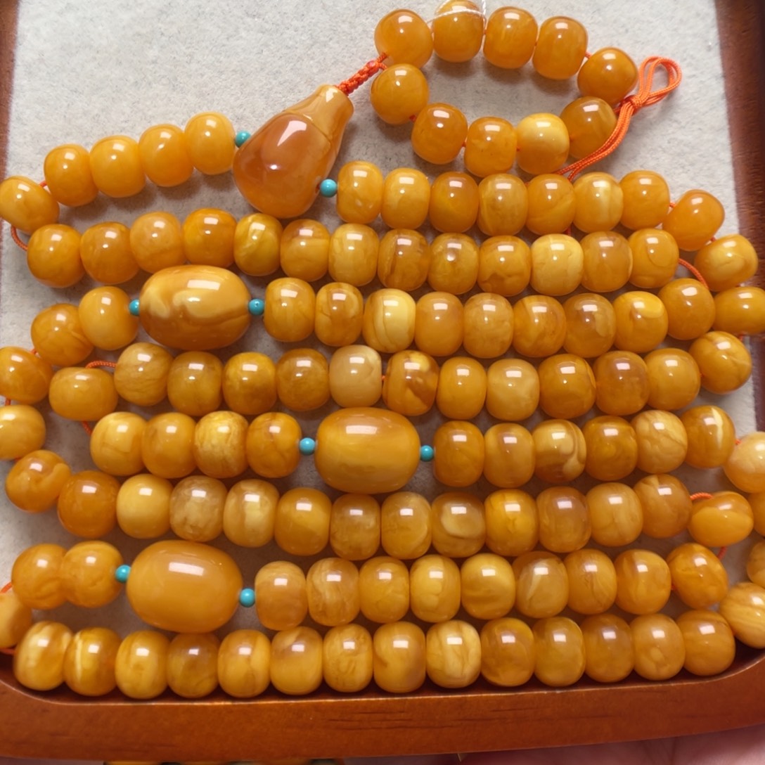 蜜蜡未镶嵌项链108