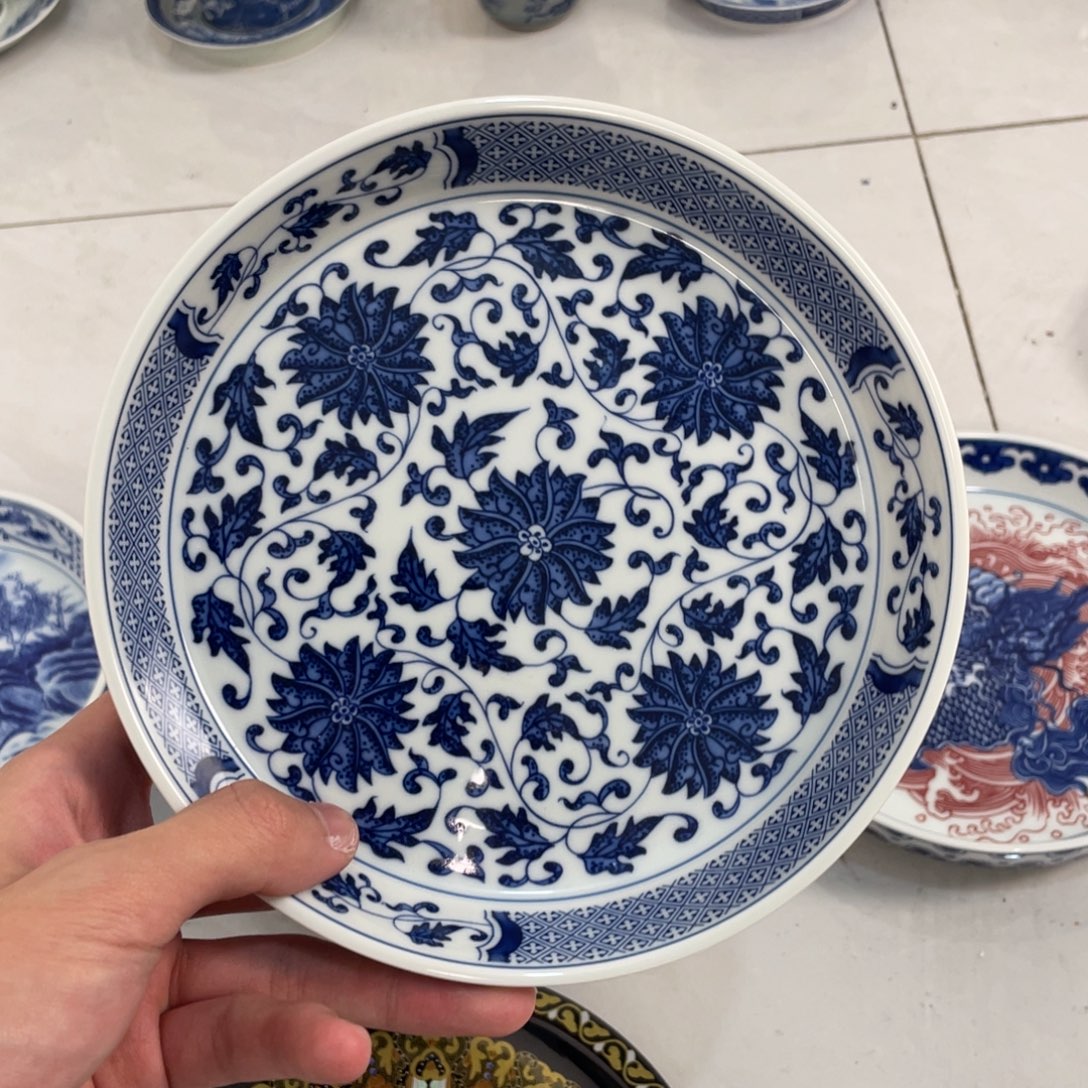 陶摆件景德镇缠枝莲大壶承jj