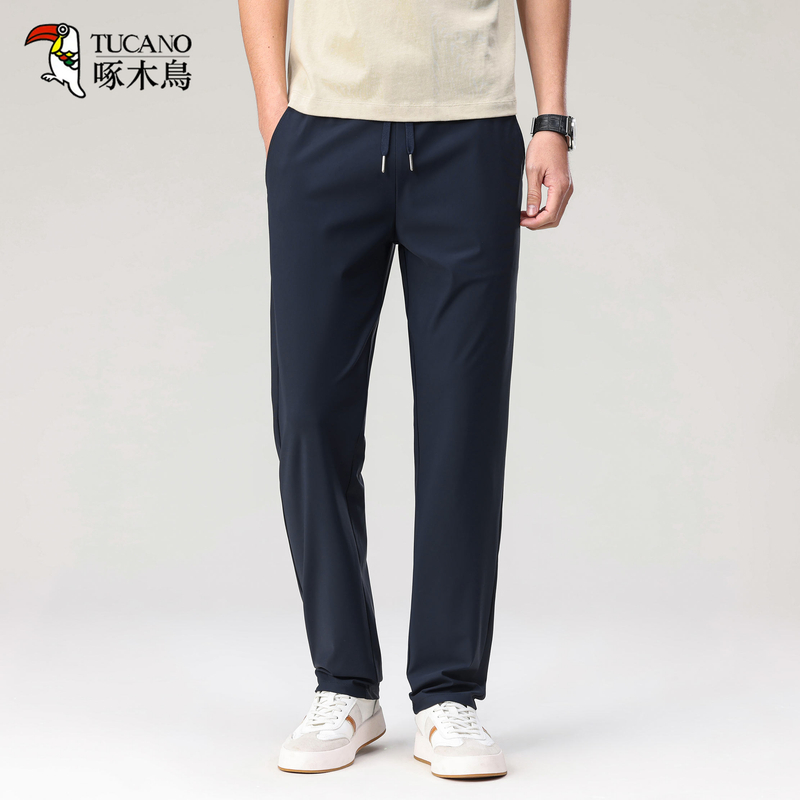 【透气百搭】啄木鸟春新款休闲长裤中青年男士时尚潮流款式抽绳裤子