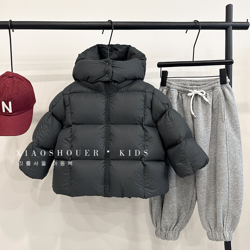 男童冬季保暖双倍充绒90白鸭绒羽绒服HBB2551