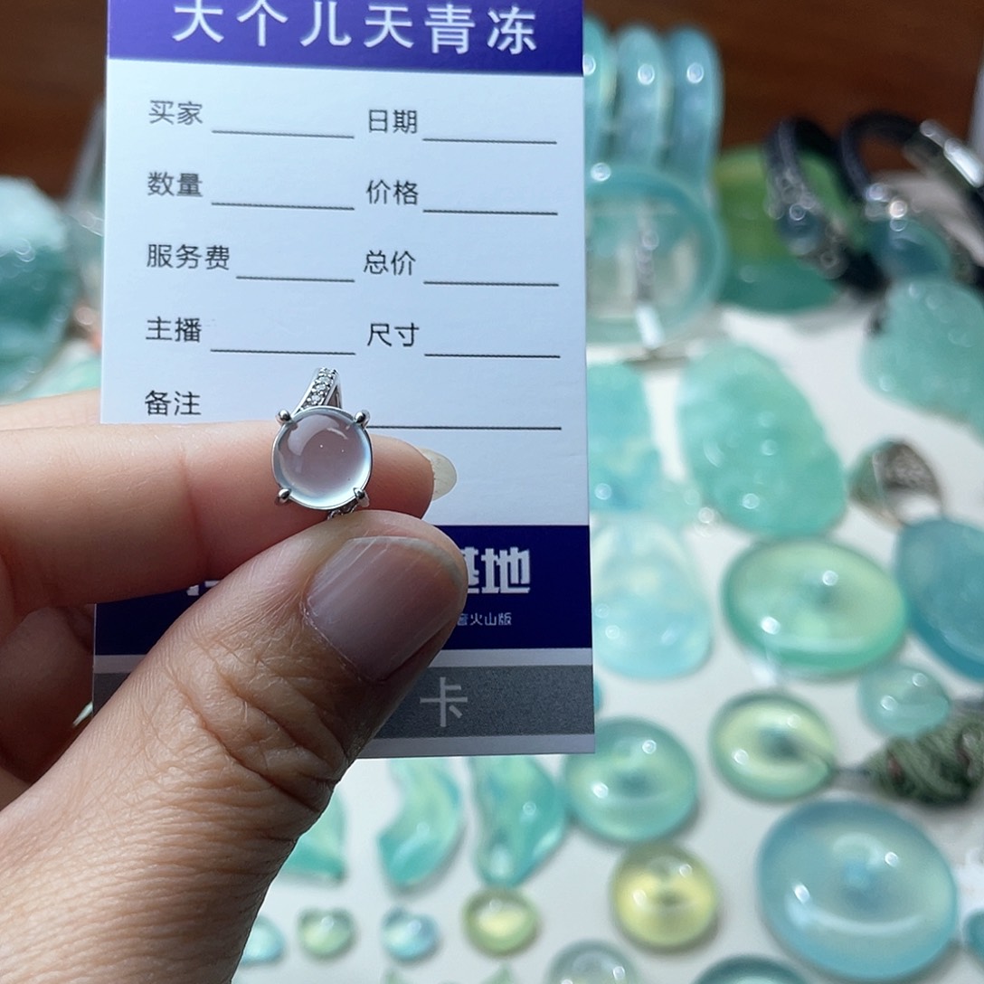 蛇纹石玉戒指银S925镶嵌