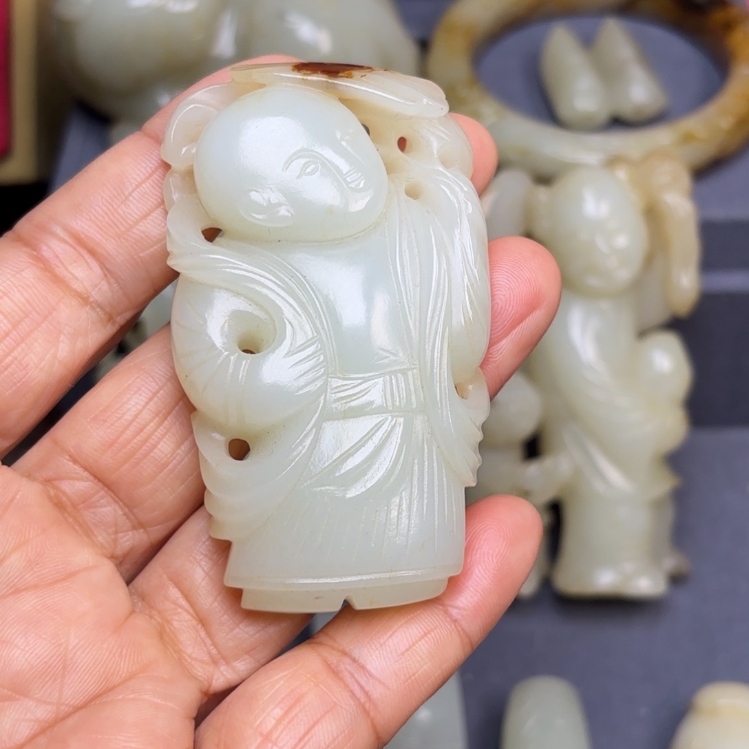 和田玉（糖玉）挂件未镶嵌捣*鬼