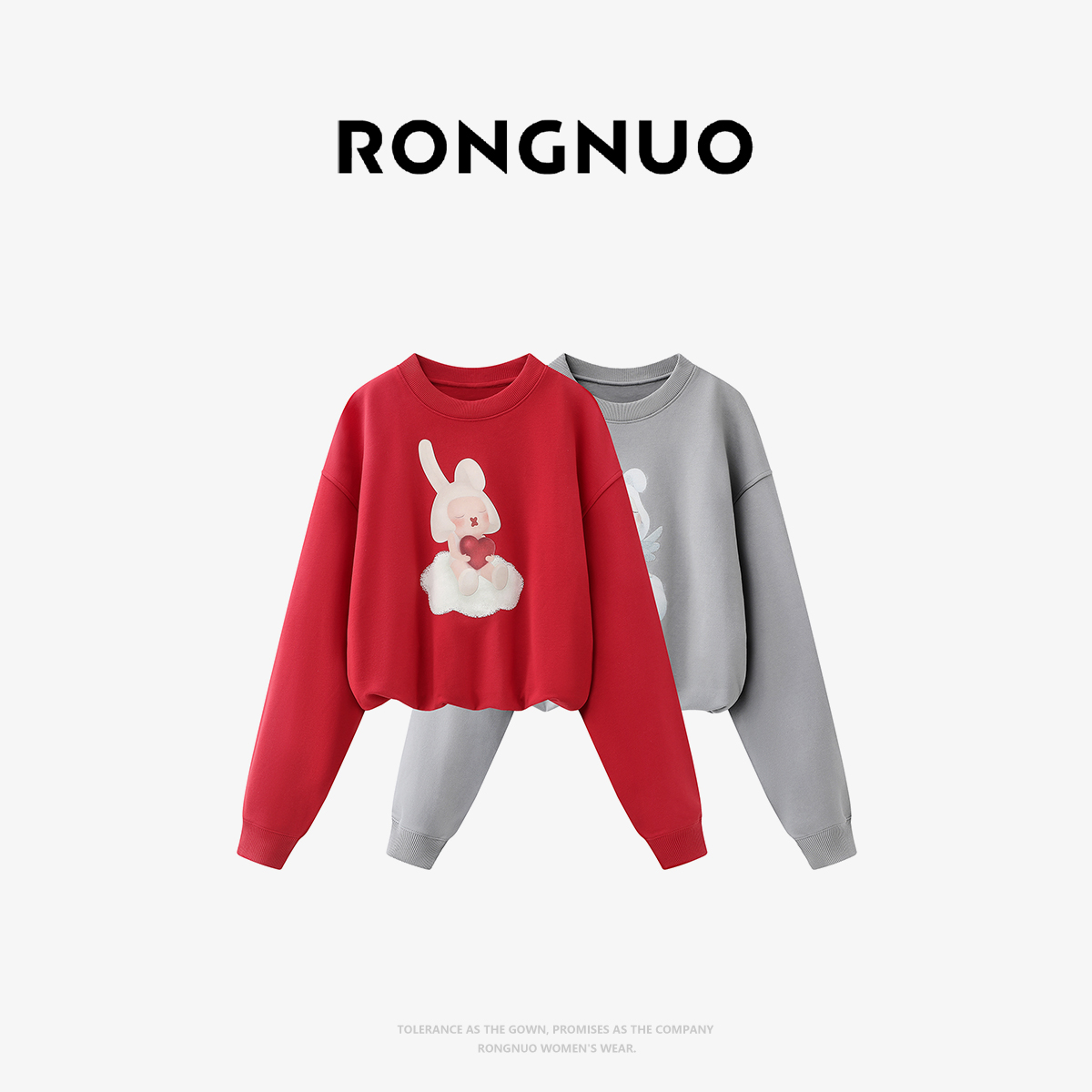 容诺【卫衣】2026春季新款简约风云朵圆领长袖卫衣上衣女A8522