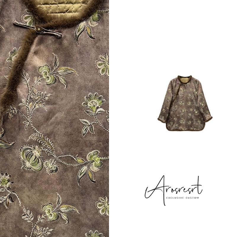 【盏花灯】2025冬季新款国潮新中式国风圆领上衣提花