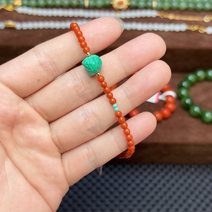 南红玛瑙手链未镶嵌