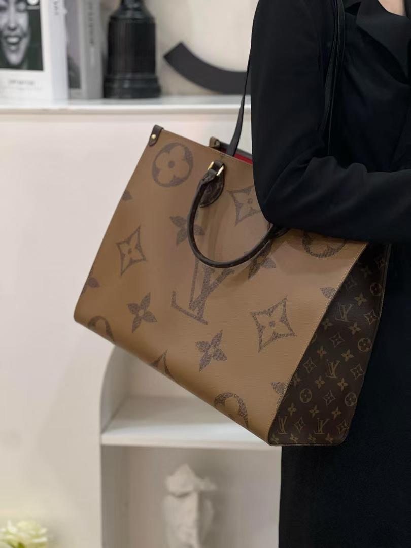 95新 LouisVuitton/路易威登 98新 onthego大号老花包/优品