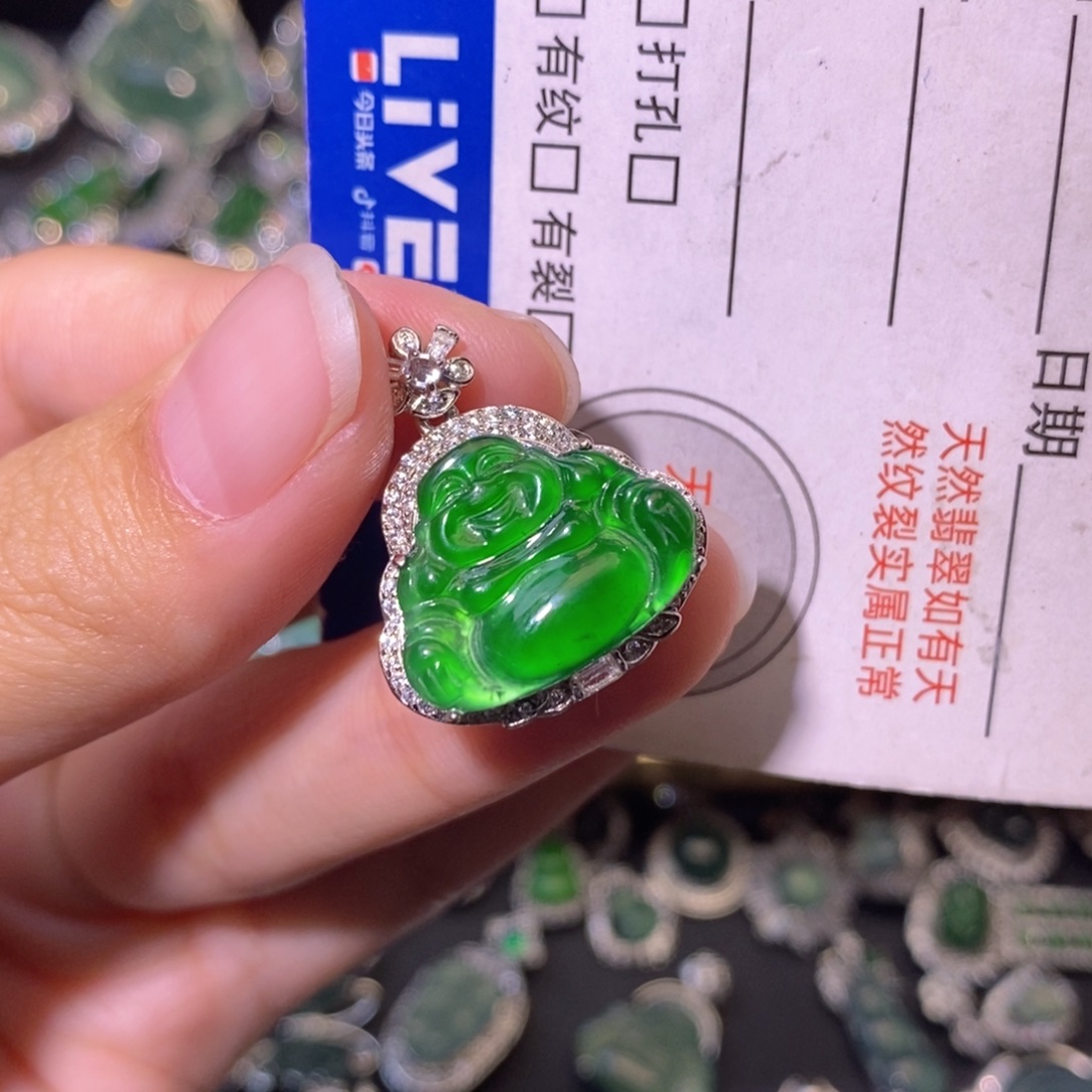 翡翠银S925镶嵌颈饰