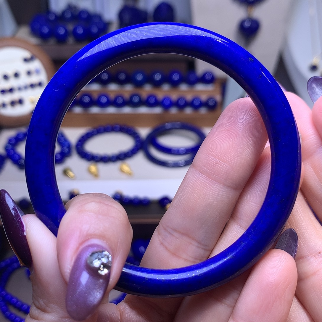 青金石银S925镶嵌59.2手镯