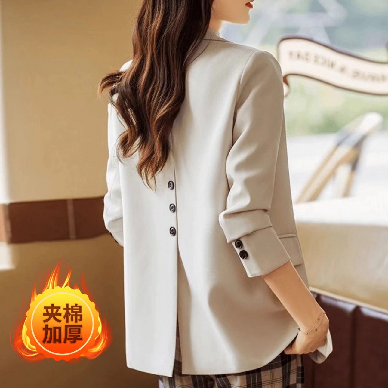 西装外套女秋季春秋休闲韩版宽松网红小个子女装西服流行港风