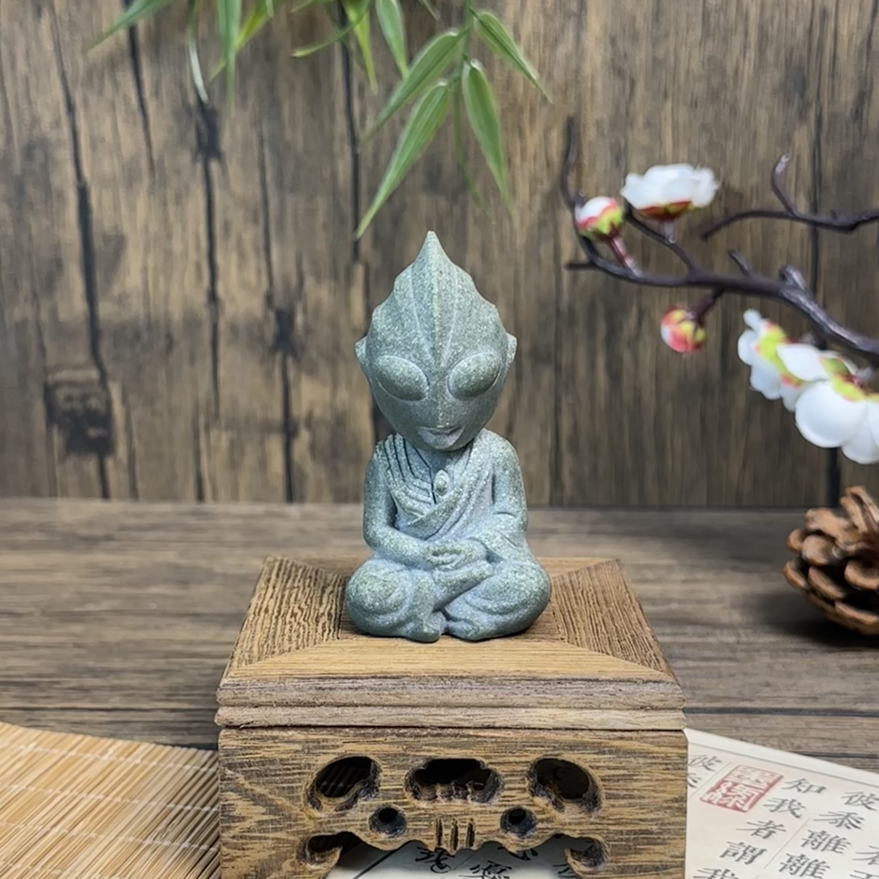 【奥特佛】青砂石迪迦奥特曼未来佛书房镇纸