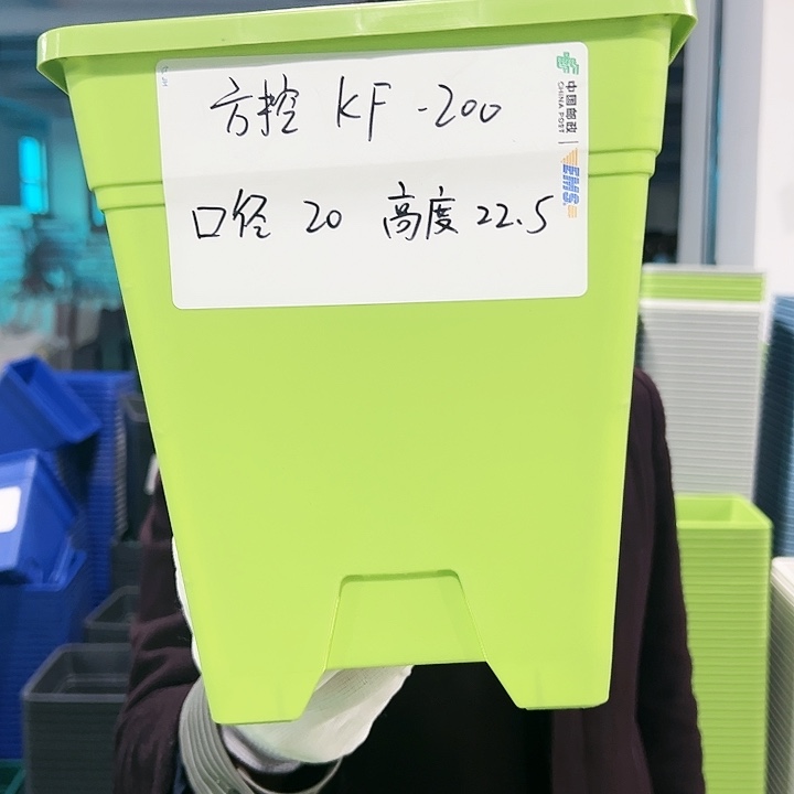 正品方盆口20高22果绿6只带托