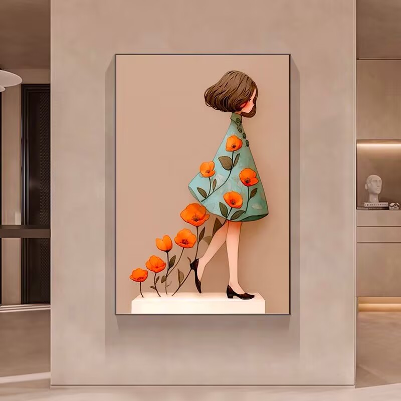 一路生花简约现代艺术装饰画沙发背景墙挂画S20