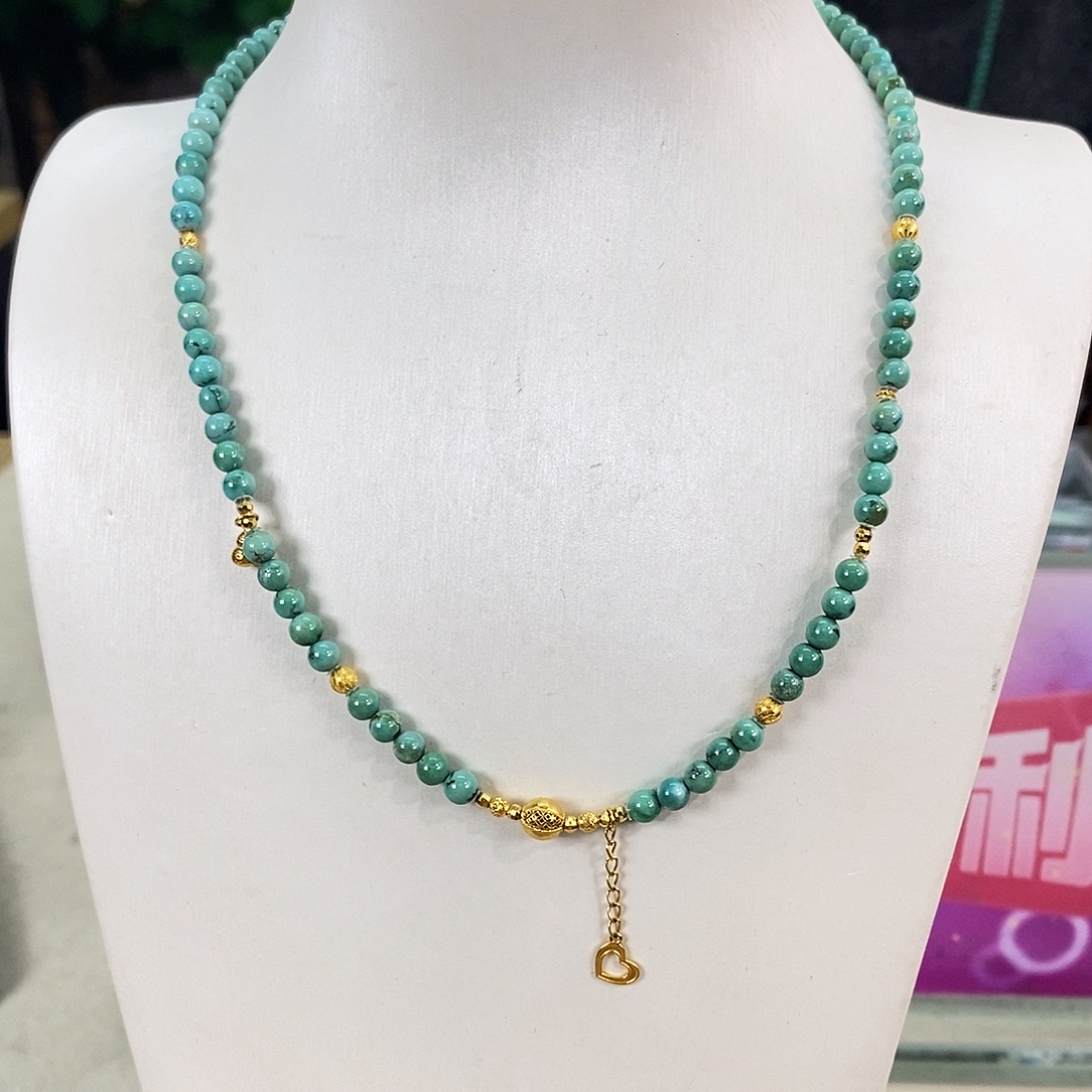 绿松石18K金镶嵌珠宝奇石