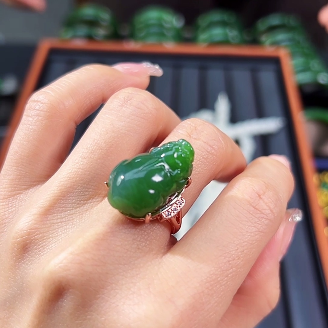 和田玉（碧玉）合金戒指