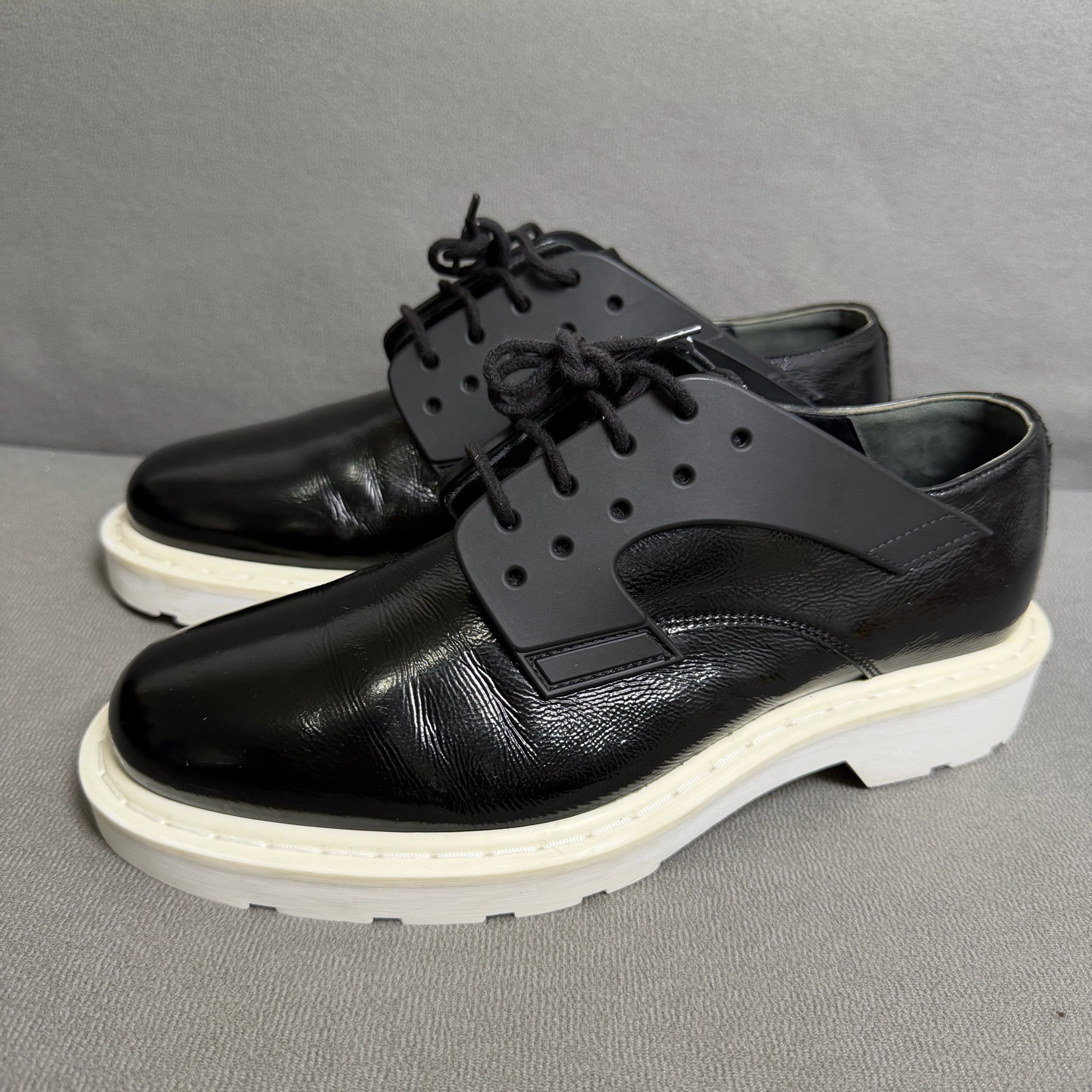 95新 Alexander McQueen/亚历山大·麦昆 39码 圆头系带皮鞋 