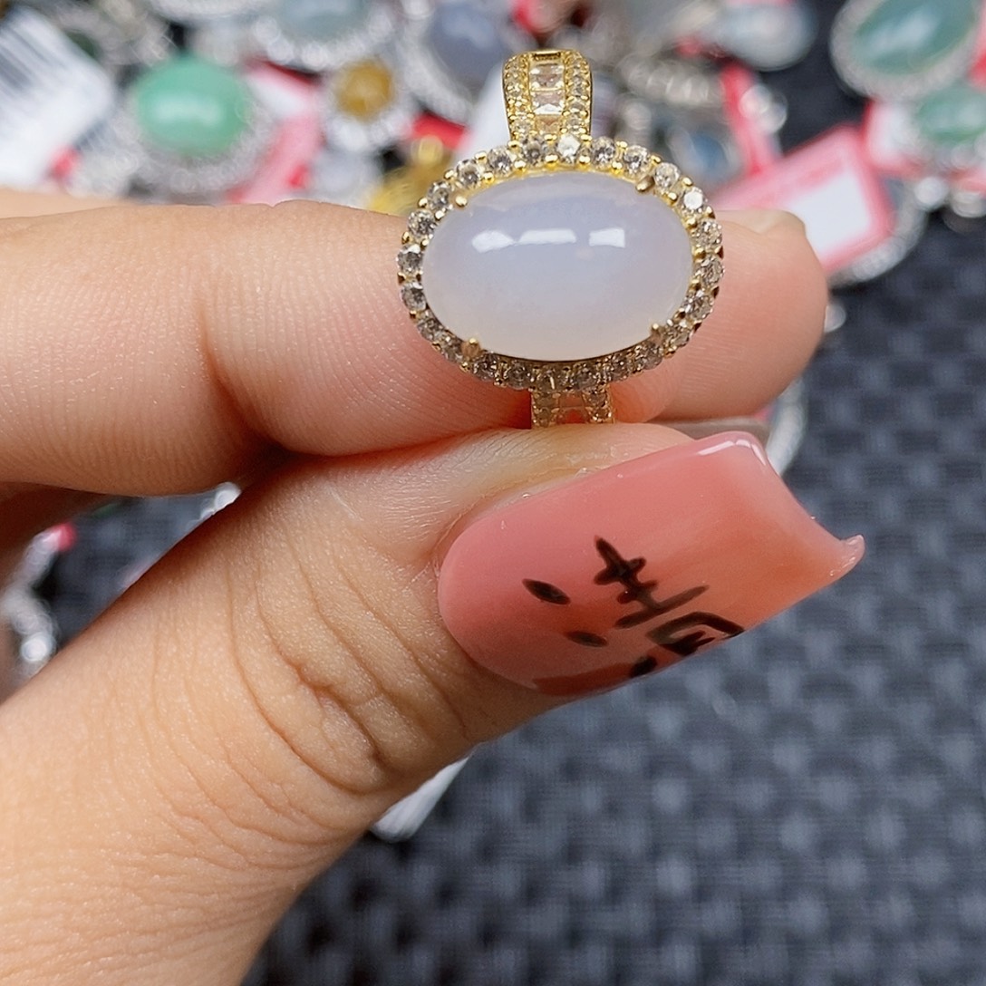 翡翠银S925镶嵌戒指