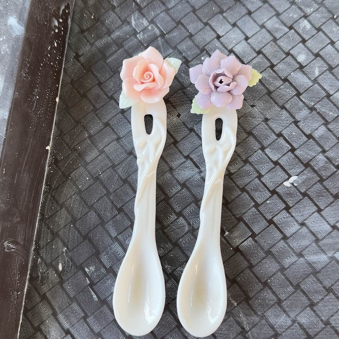 牙***店拍一发二手工捏花咖啡勺